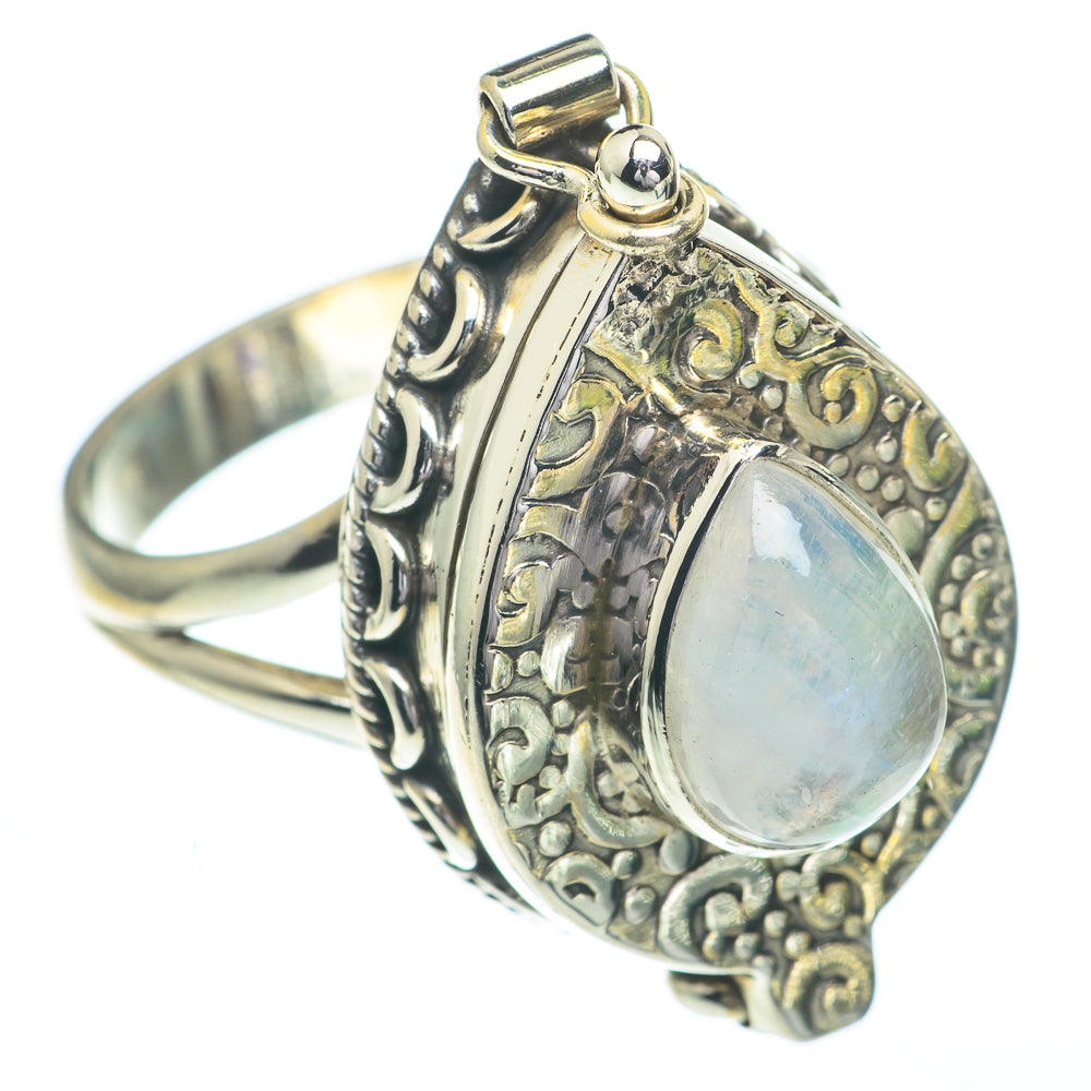 Rainbow Moonstone Rings handcrafted by Ana Silver Co - RING61078