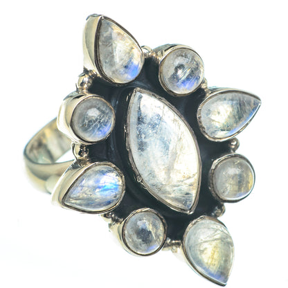 Rainbow Moonstone Rings handcrafted by Ana Silver Co - RING61217