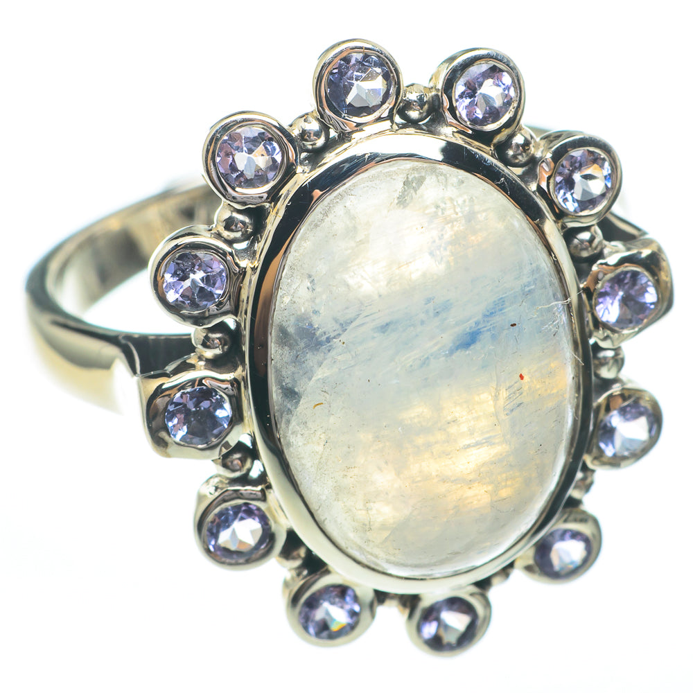 Rainbow Moonstone Rings handcrafted by Ana Silver Co - RING61241
