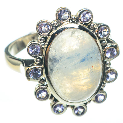 Rainbow Moonstone Rings handcrafted by Ana Silver Co - RING61241
