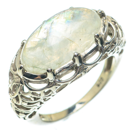 Rainbow Moonstone Rings handcrafted by Ana Silver Co - RING61260
