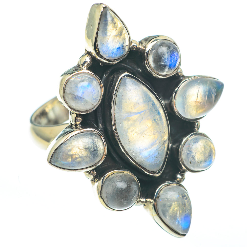 Rainbow Moonstone Rings handcrafted by Ana Silver Co - RING61261