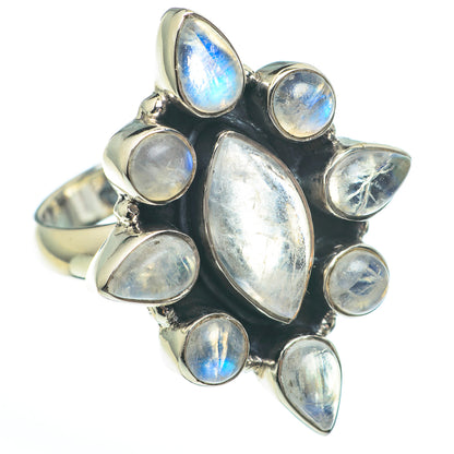 Rainbow Moonstone Rings handcrafted by Ana Silver Co - RING61321