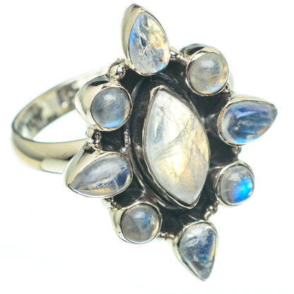 Rainbow Moonstone Rings handcrafted by Ana Silver Co - RING61342
