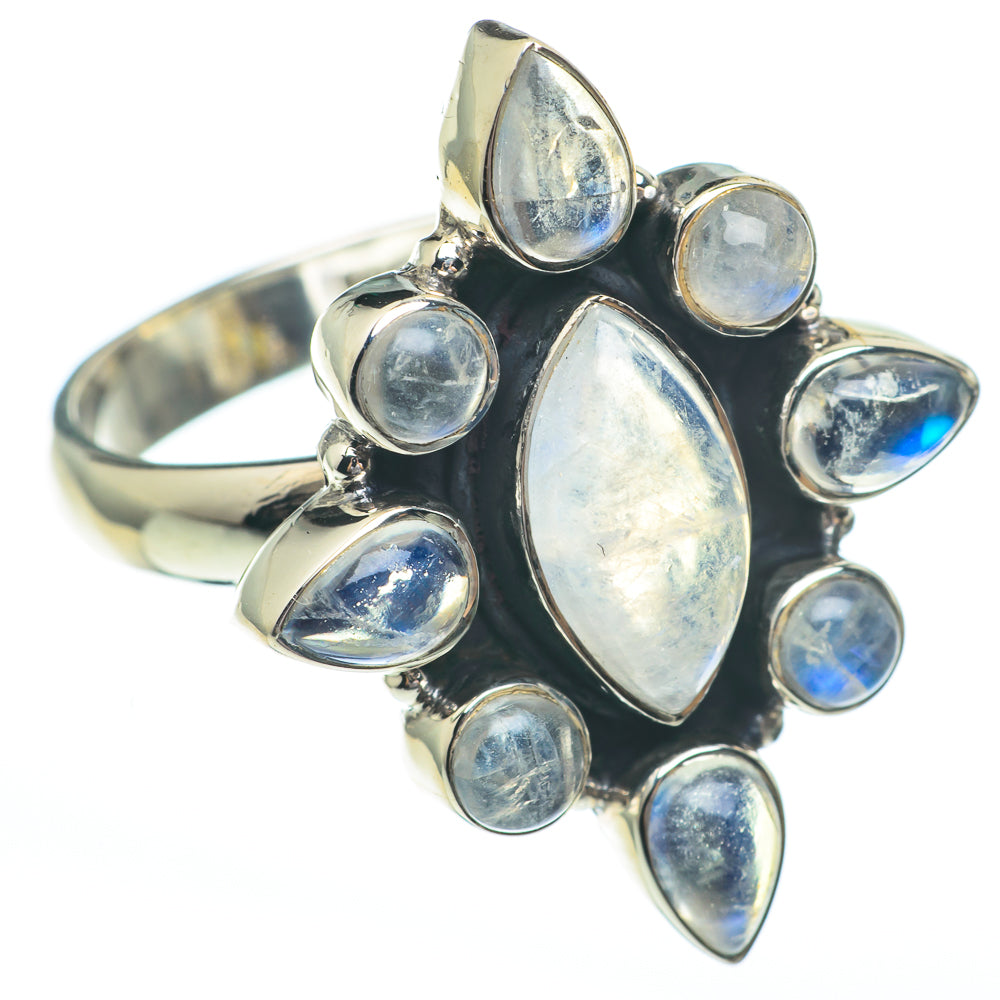 Rainbow Moonstone Rings handcrafted by Ana Silver Co - RING61350