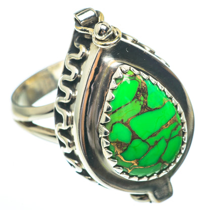 Green Copper Composite Turquoise Rings handcrafted by Ana Silver Co - RING61398