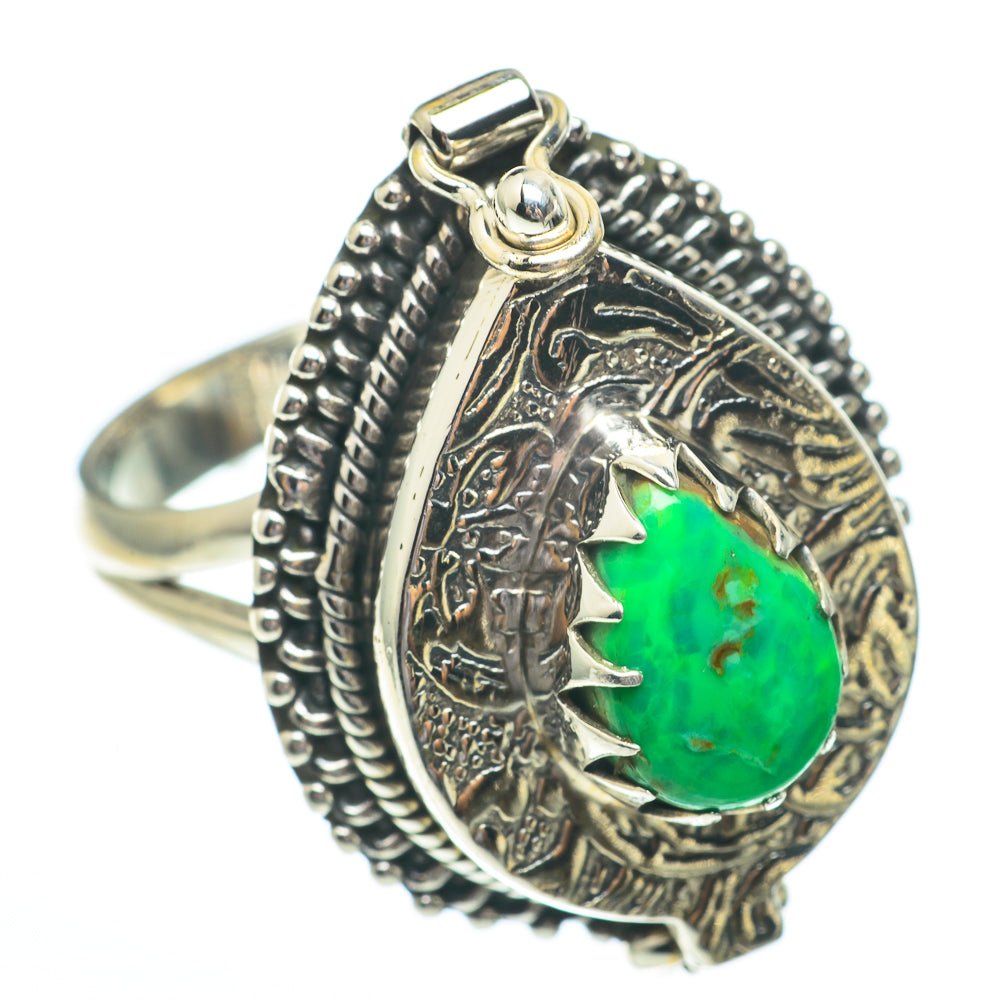 Green Copper Composite Turquoise Rings handcrafted by Ana Silver Co - RING61429