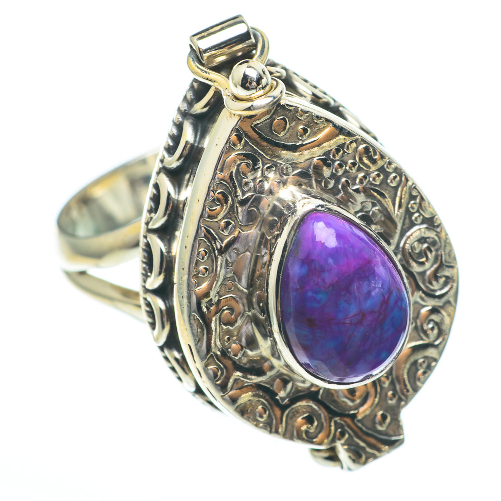 Purple Copper Composite Turquoise Rings handcrafted by Ana Silver Co - RING61485