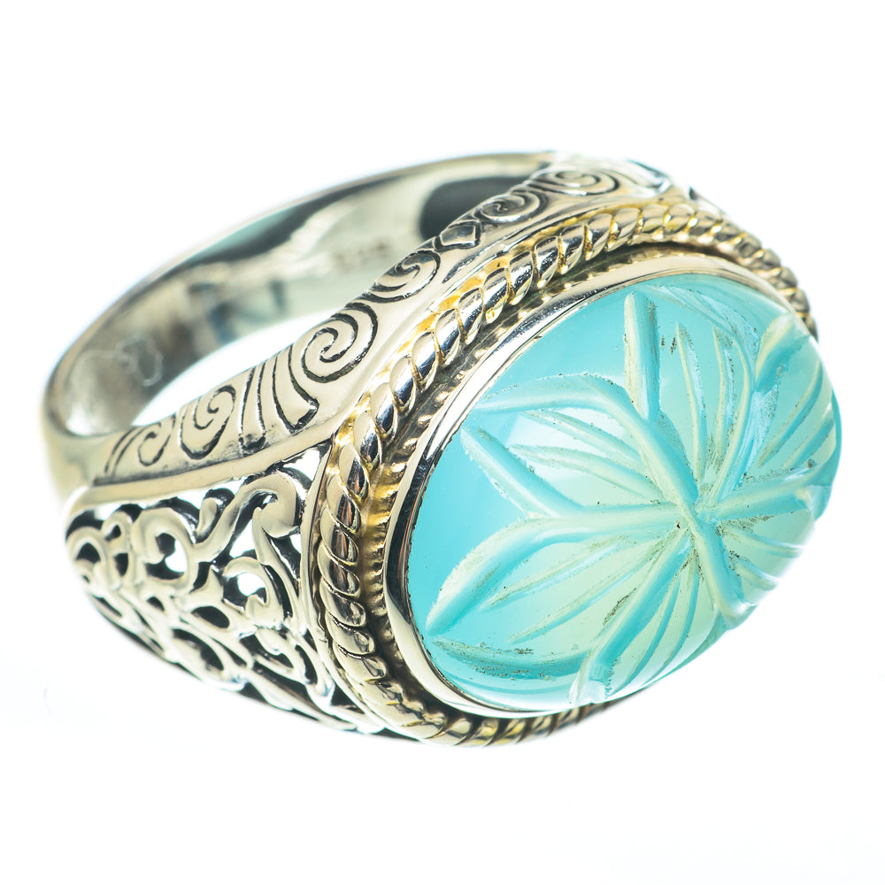 Aqua Chalcedony Rings handcrafted by Ana Silver Co - RING61633