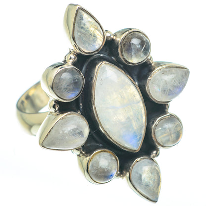 Rainbow Moonstone Rings handcrafted by Ana Silver Co - RING61674