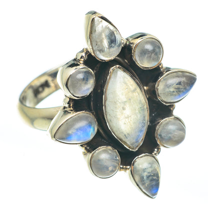Rainbow Moonstone Rings handcrafted by Ana Silver Co - RING61699