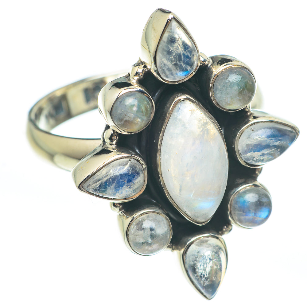 Rainbow Moonstone Rings handcrafted by Ana Silver Co - RING61722