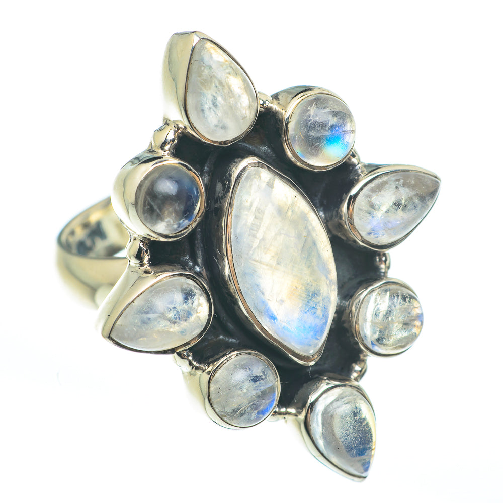 Rainbow Moonstone Rings handcrafted by Ana Silver Co - RING61759