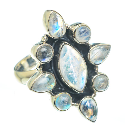 Rainbow Moonstone Rings handcrafted by Ana Silver Co - RING61777