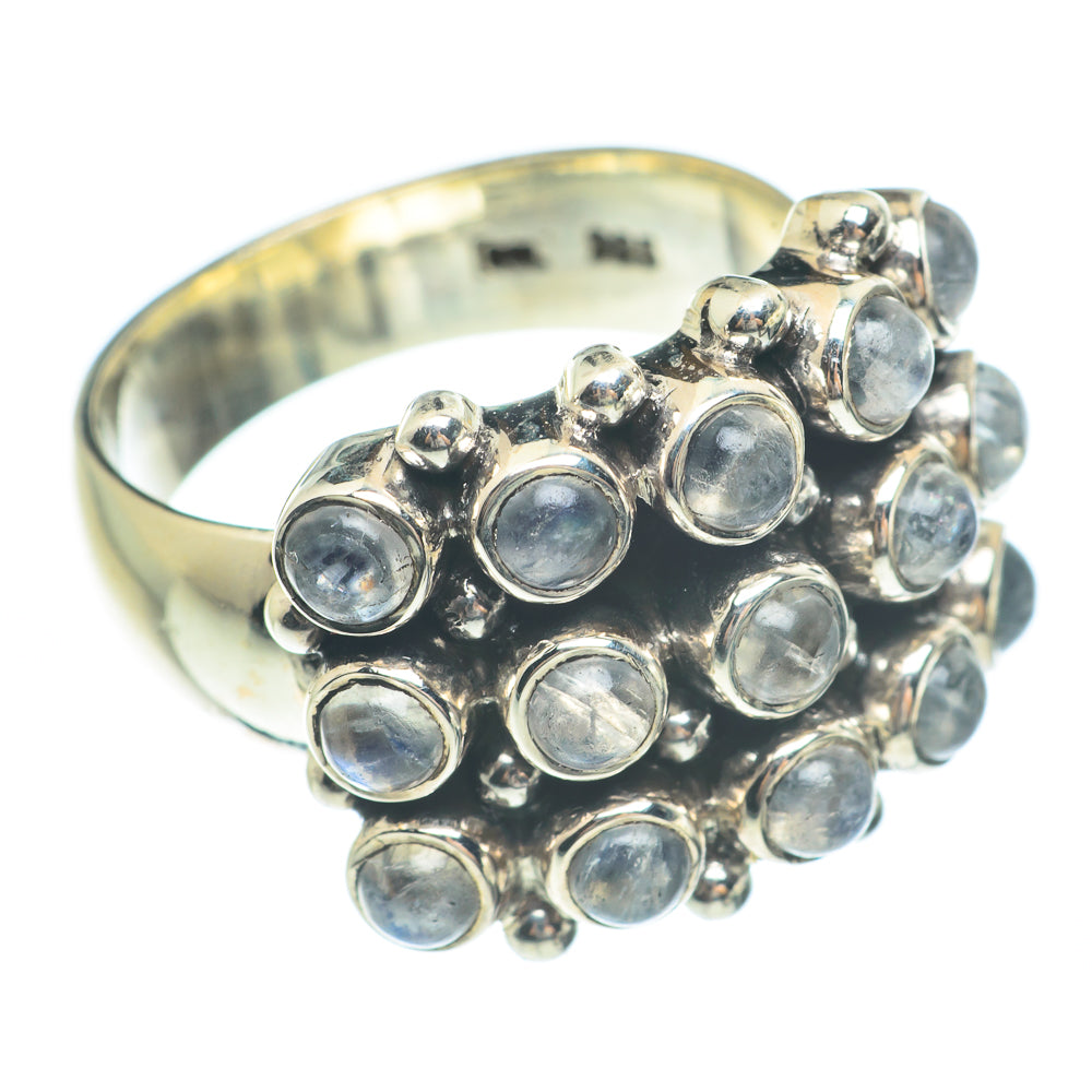Rainbow Moonstone Rings handcrafted by Ana Silver Co - RING61809
