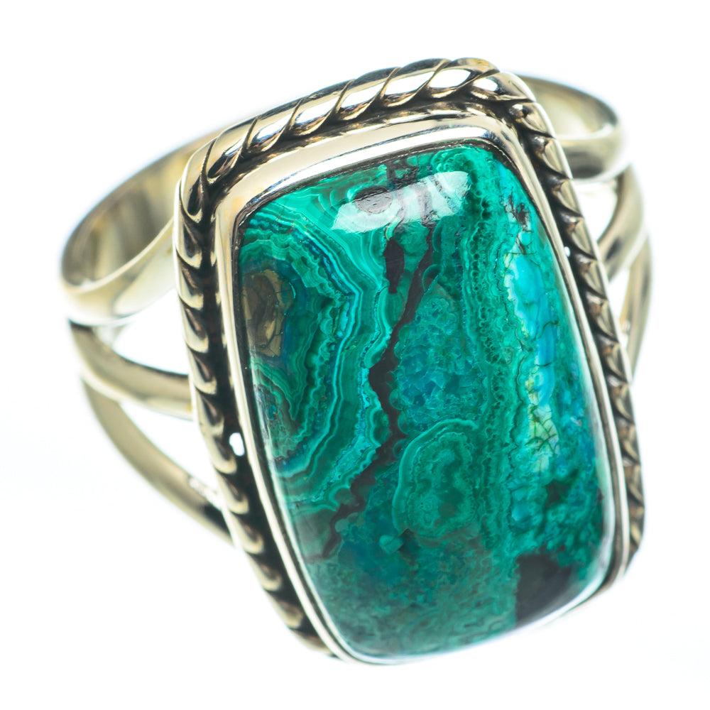 Malachite In Chrysocolla Rings handcrafted by Ana Silver Co - RING61833