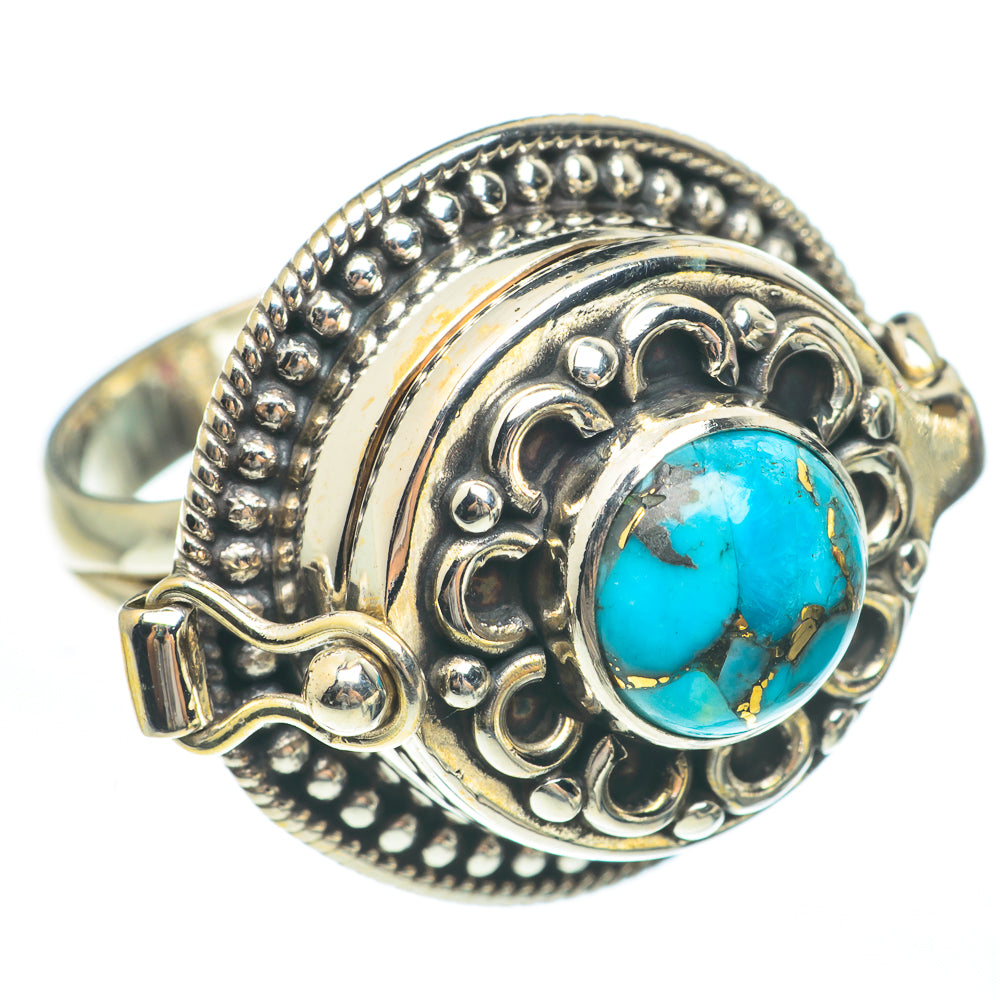 Blue Copper Composite Turquoise Rings handcrafted by Ana Silver Co - RING61880