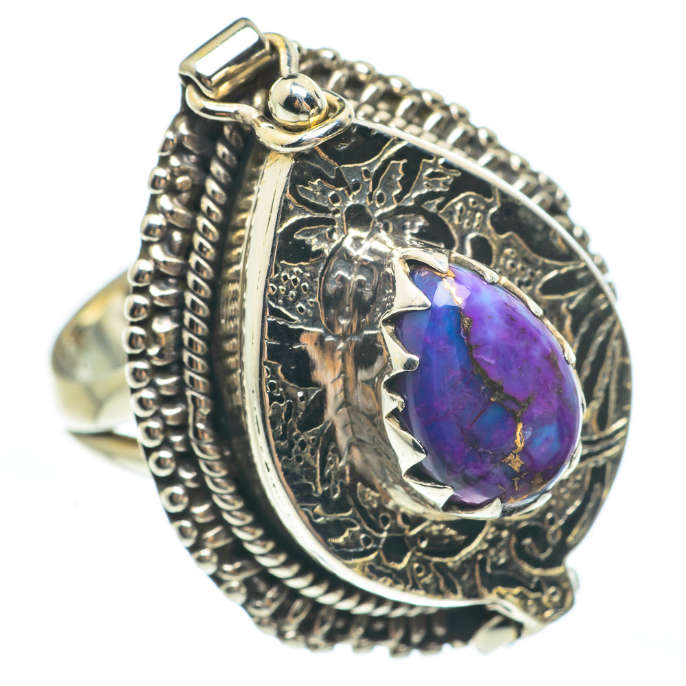 Purple Copper Composite Turquoise Rings handcrafted by Ana Silver Co - RING61891
