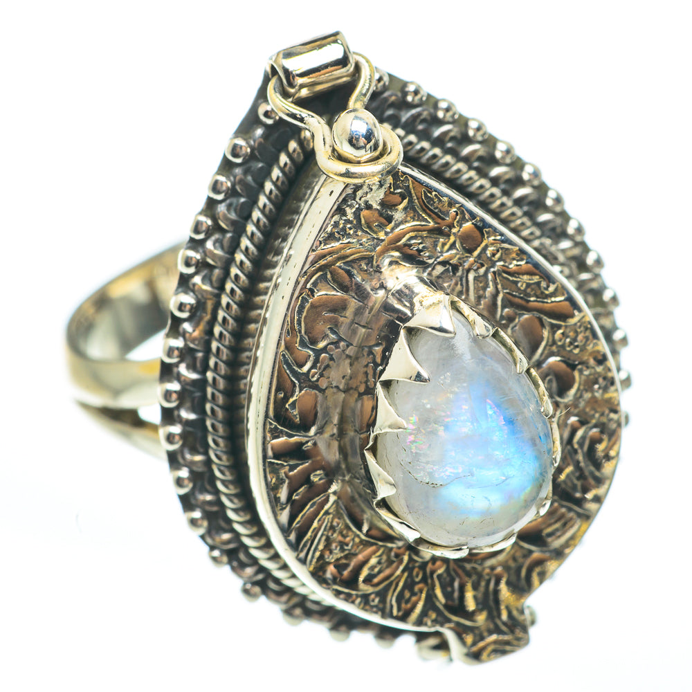 Rainbow Moonstone Rings handcrafted by Ana Silver Co - RING61896