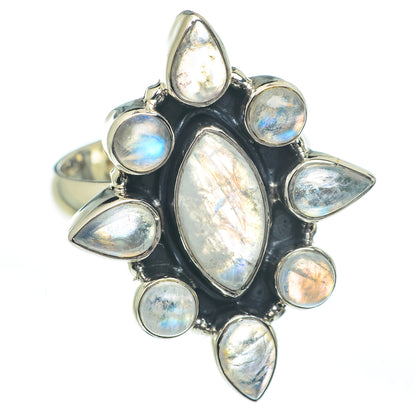 Rainbow Moonstone Rings handcrafted by Ana Silver Co - RING61980