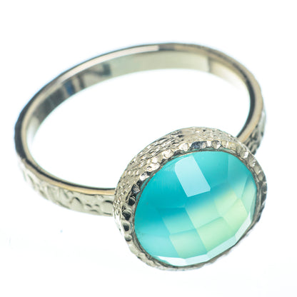 Aqua Chalcedony Rings handcrafted by Ana Silver Co - RING62019