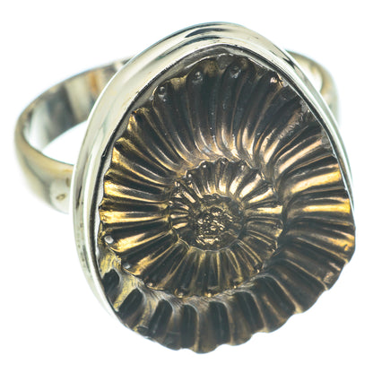 Pyrite Fossil Rings handcrafted by Ana Silver Co - RING62079