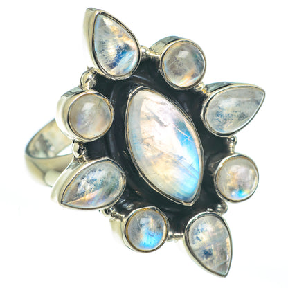Rainbow Moonstone Rings handcrafted by Ana Silver Co - RING62112