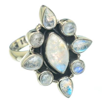 Rainbow Moonstone Rings handcrafted by Ana Silver Co - RING62143