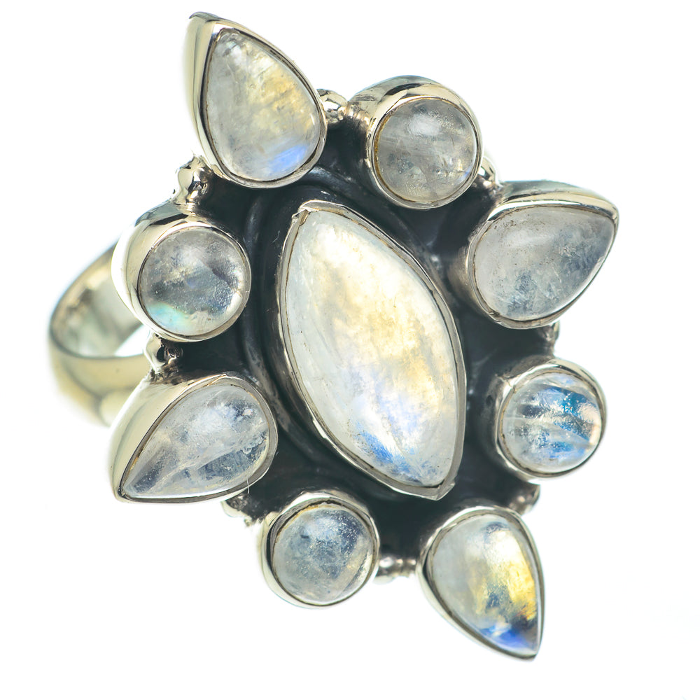Rainbow Moonstone Rings handcrafted by Ana Silver Co - RING62191
