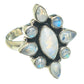Rainbow Moonstone Rings handcrafted by Ana Silver Co - RING62213