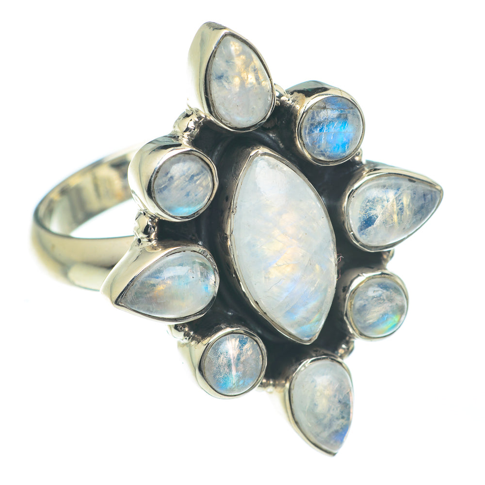 Rainbow Moonstone Rings handcrafted by Ana Silver Co - RING62213
