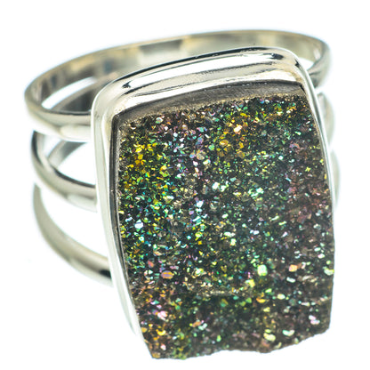 Spectro Pyrite Druzy Rings handcrafted by Ana Silver Co - RING62374