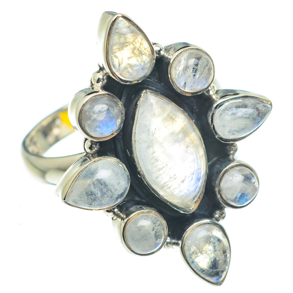 Rainbow Moonstone Rings handcrafted by Ana Silver Co - RING62414