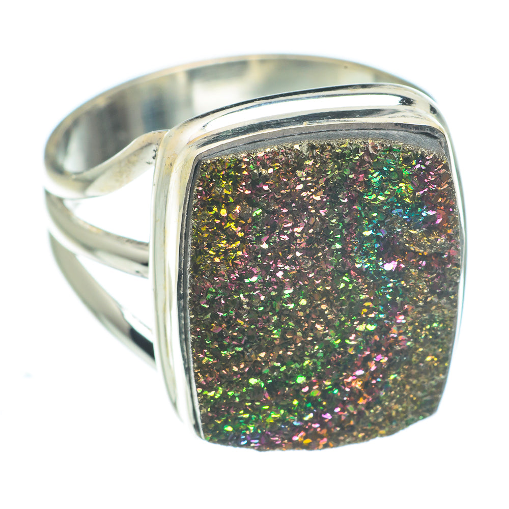 Spectro Pyrite Druzy Rings handcrafted by Ana Silver Co - RING62441