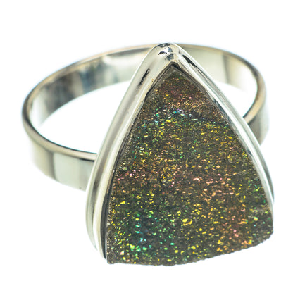 Spectro Pyrite Druzy Rings handcrafted by Ana Silver Co - RING62442