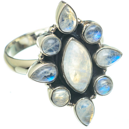 Rainbow Moonstone Rings handcrafted by Ana Silver Co - RING62445