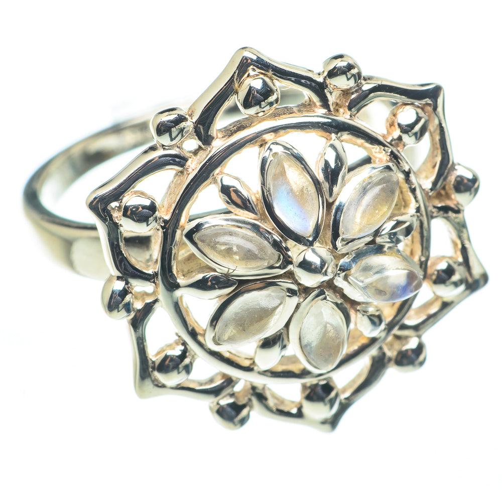 Rainbow Moonstone Rings handcrafted by Ana Silver Co - RING62446