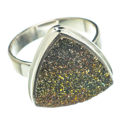 Spectro Pyrite Druzy Rings handcrafted by Ana Silver Co - RING62503