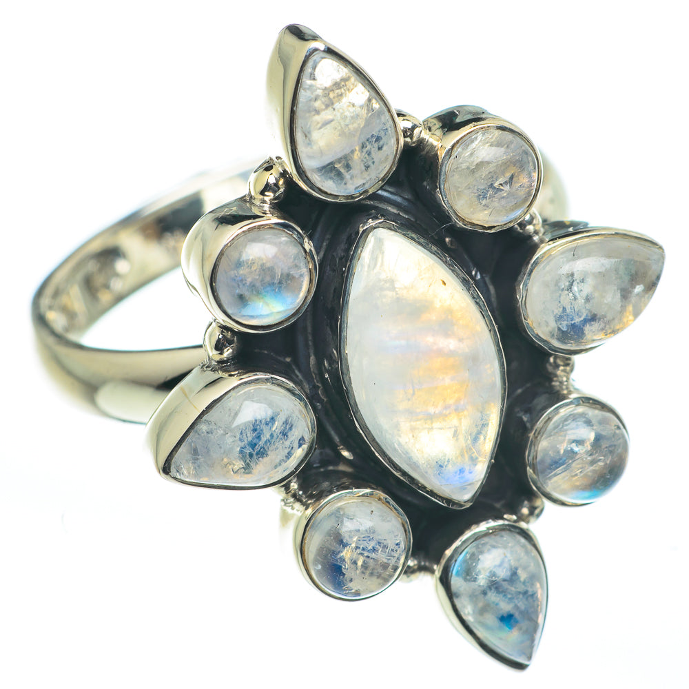Rainbow Moonstone Rings handcrafted by Ana Silver Co - RING62535