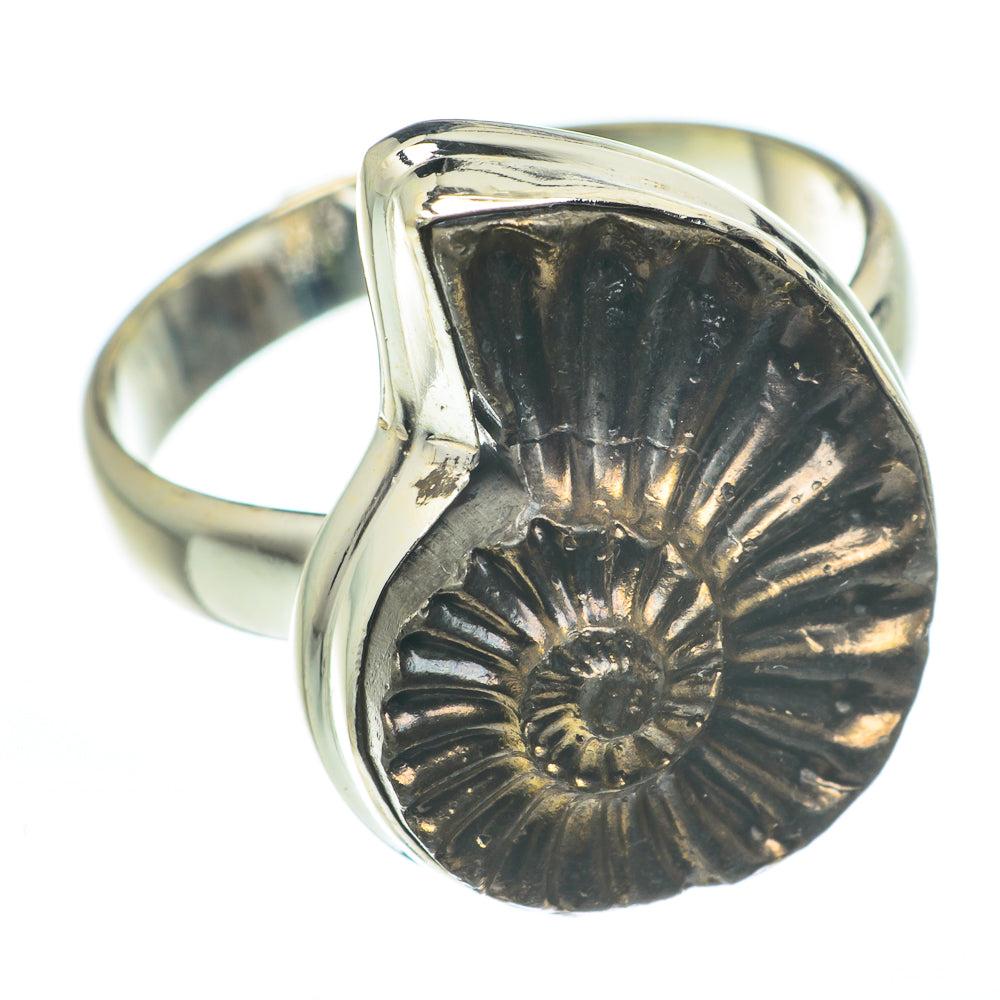 Pyrite Fossil Rings handcrafted by Ana Silver Co - RING62588