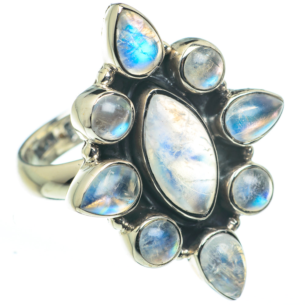 Rainbow Moonstone Rings handcrafted by Ana Silver Co - RING62589
