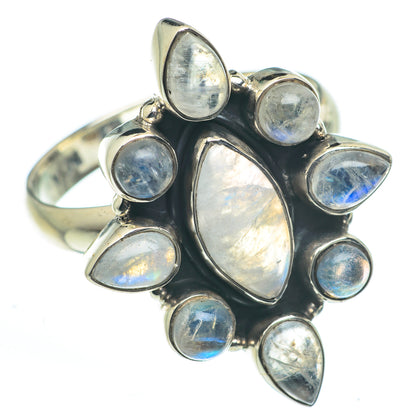 Rainbow Moonstone Rings handcrafted by Ana Silver Co - RING62614