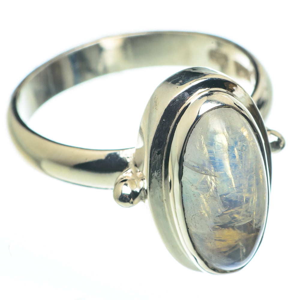 Rainbow Moonstone Rings handcrafted by Ana Silver Co - RING62615