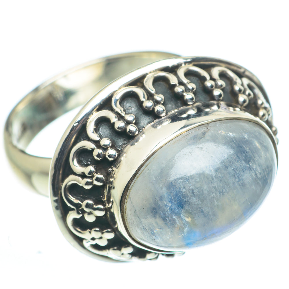 Rainbow Moonstone Rings handcrafted by Ana Silver Co - RING62643