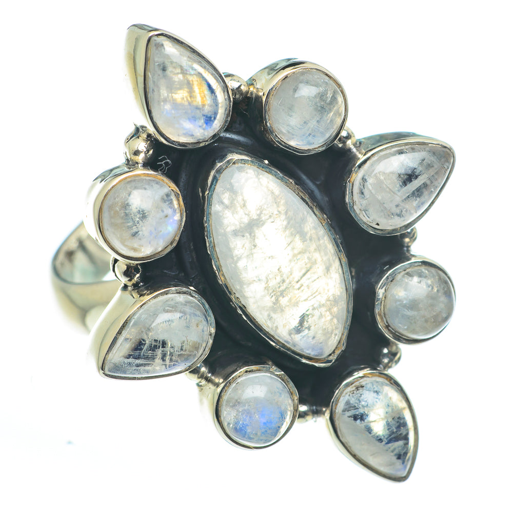 Rainbow Moonstone Rings handcrafted by Ana Silver Co - RING62644
