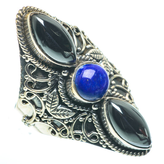 Hematite, Lapis Lazuli Rings handcrafted by Ana Silver Co - RING62680