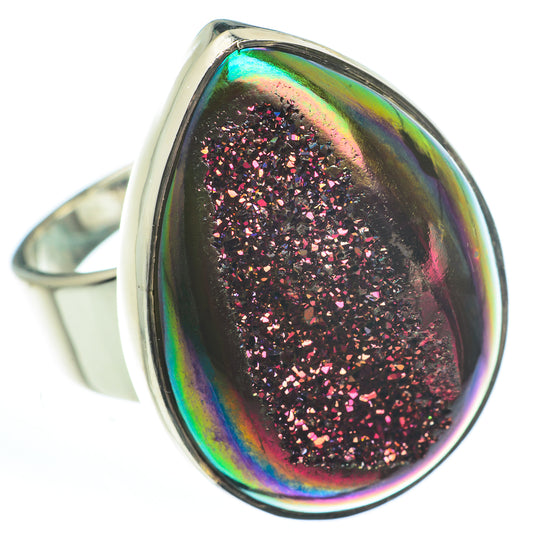 Titanium Druzy Rings handcrafted by Ana Silver Co - RING62710