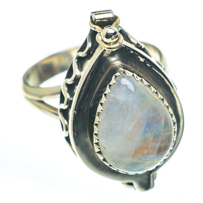 Rainbow Moonstone Rings handcrafted by Ana Silver Co - RING62713