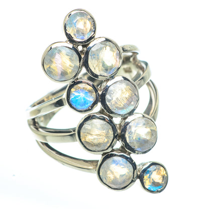 Rainbow Moonstone Rings handcrafted by Ana Silver Co - RING62730