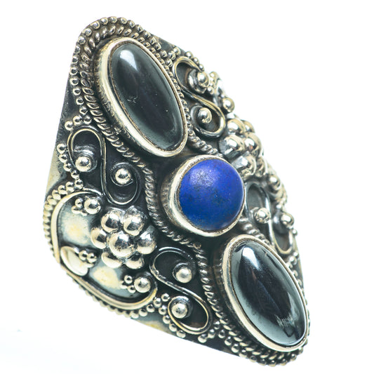 Lapis Lazuli, Hematite Rings handcrafted by Ana Silver Co - RING62733